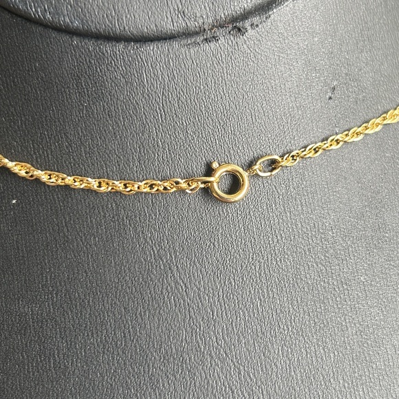 VINTAGE RARE 1970’s 18K GOLD PLATED UNICORN NECKLACE ROPE CHAIN DIAMOND CUT Y2K - Picture 3 of 4